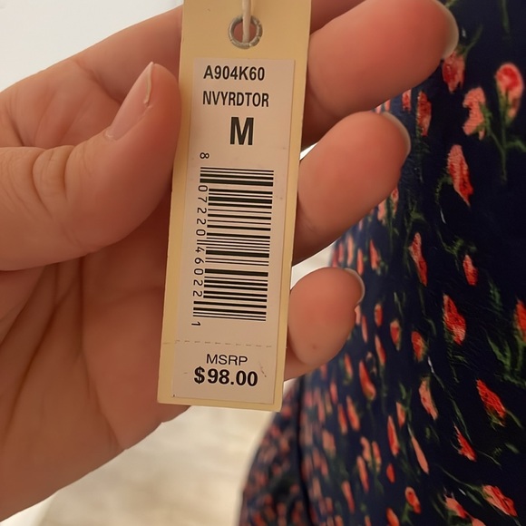 [Max Studio] Navy/Pink Floral Dress - Size Medium NWT - Picture 4 of 6